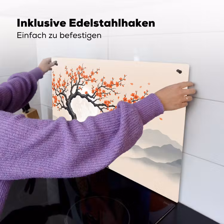 Aziatisch - Bloesem - Rood Inductie beschemer met haakjes klein -ky-ophangen-de