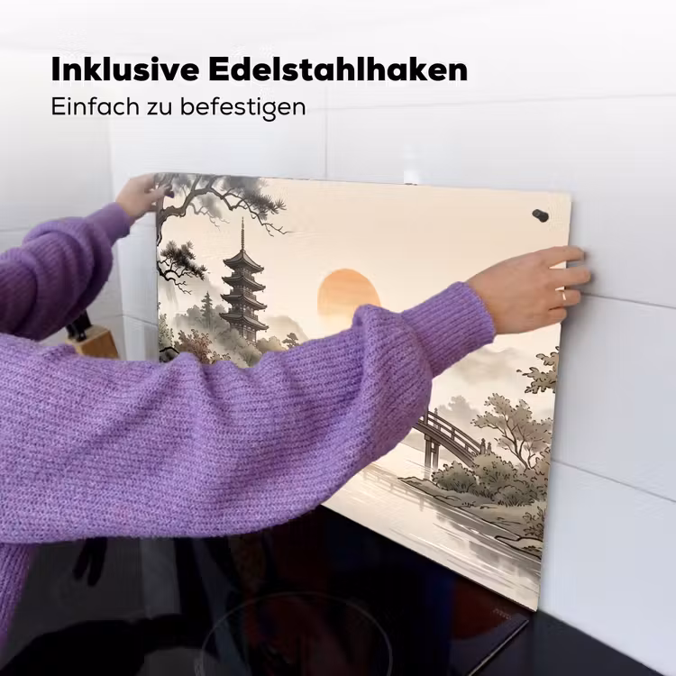 Azië - Landschap - Kleurrijk Inductie beschemer met haakjes klein -ky-ophangen-de
