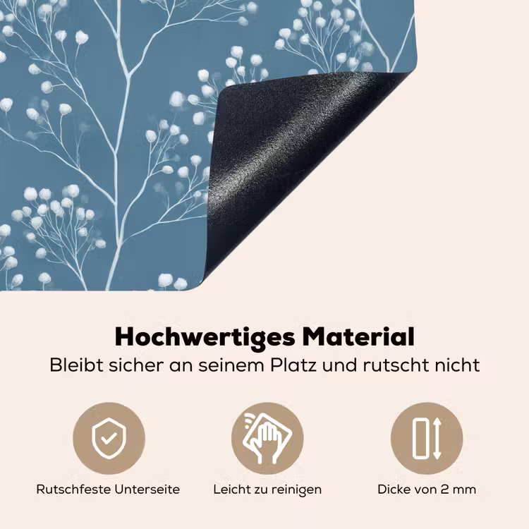 Takken - Bessen - Patroon - Lichtblauw Inductie beschemer met haakjes klein 777 -ky-onderkant-de