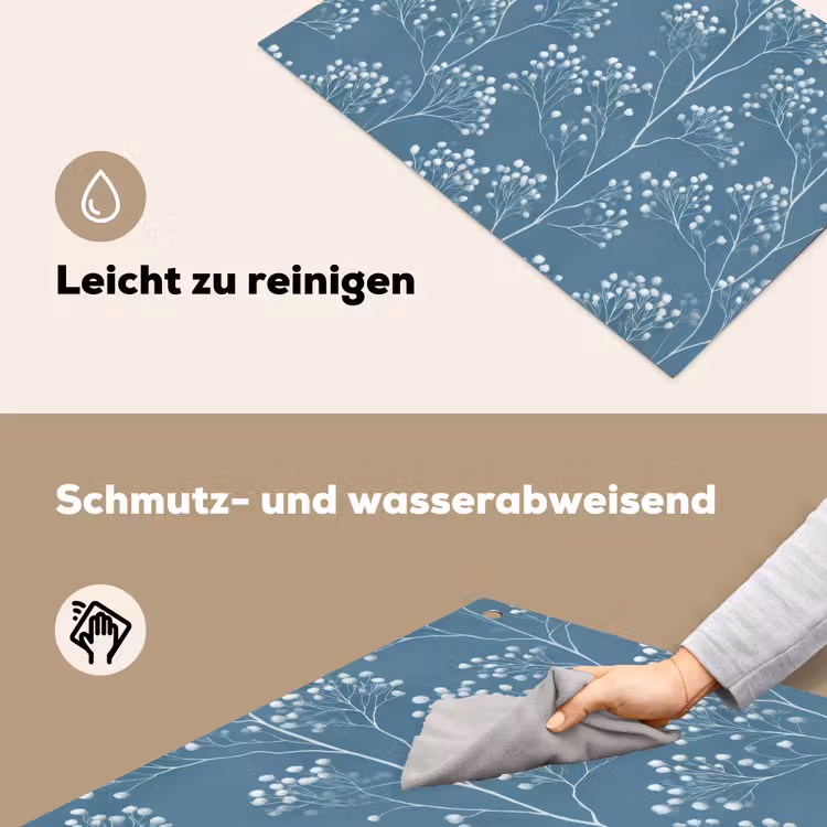 Takken - Bessen - Patroon - Lichtblauw Inductie beschemer met haakjes klein 777 -ky-schoon-de