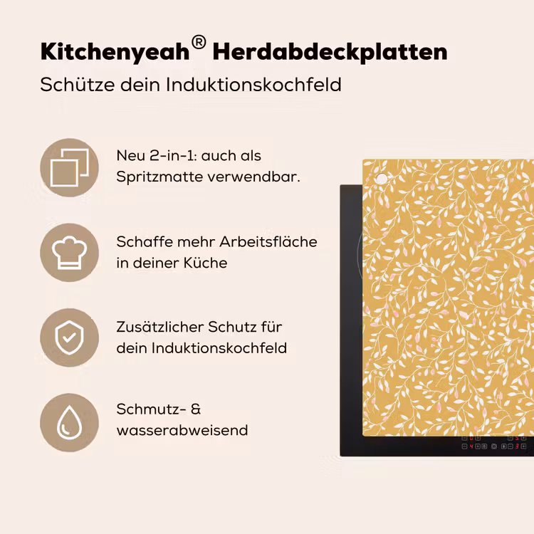 Takjes - Patroon - Oker Inductie beschemer met haakjes klein 777 -ky-usp-de