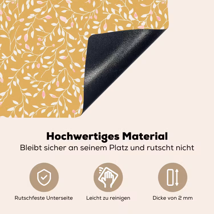 Takjes - Patroon - Oker Inductie beschemer met haakjes klein 777 -ky-onderkant-de