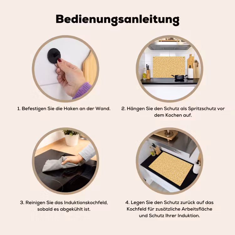 Takjes - Patroon - Oker Inductie beschemer met haakjes klein 777 -ky-gebruik-de