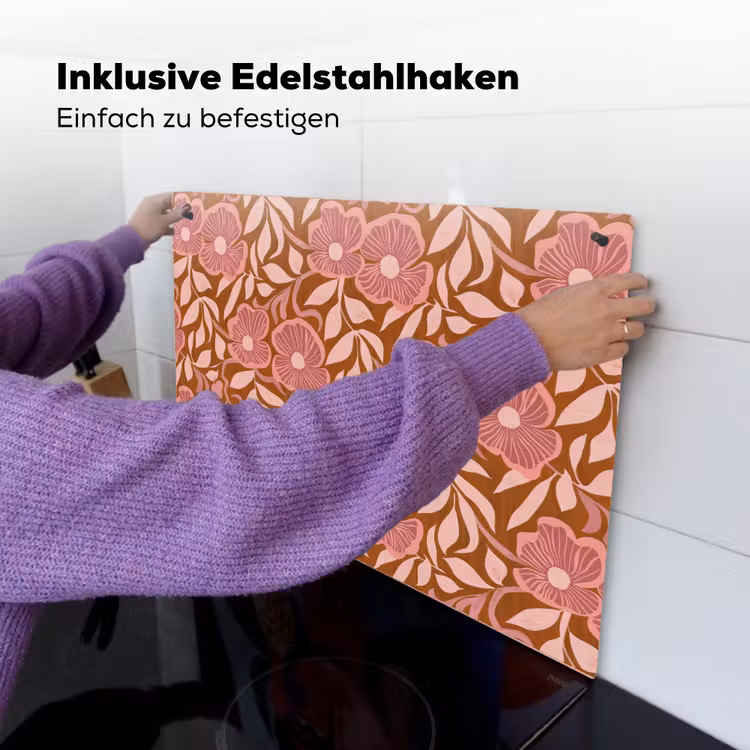 Sfeer - Bloemen - Roze Inductie beschemer met haakjes klein 777 -ky-ophangen-de