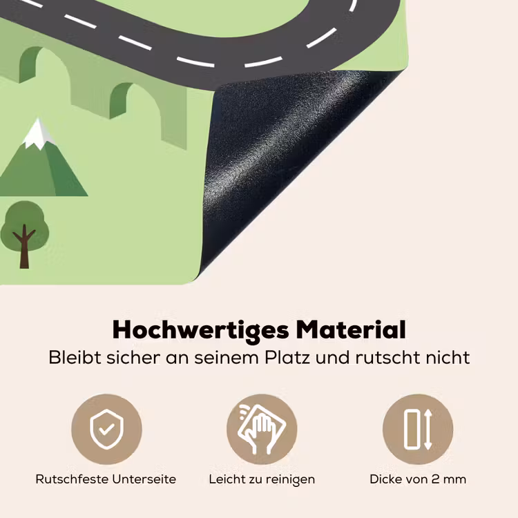 Auto - Bergweg - Natuur - Illustratie Inductie beschemer met haakjes klein -ky-onderkant-de