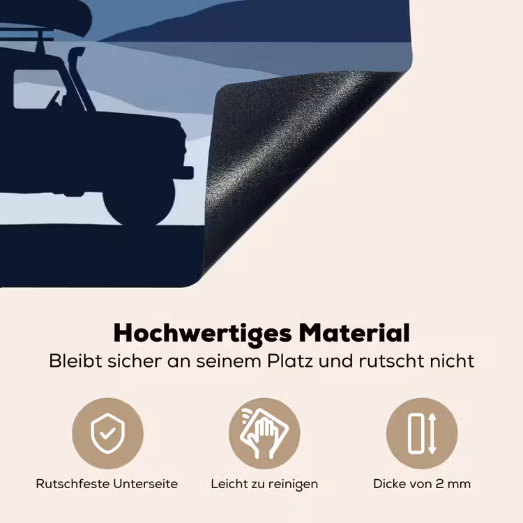 Auto - Meer - Bergen - Blauw Inductie beschemer met haakjes klein -ky-onderkant-de