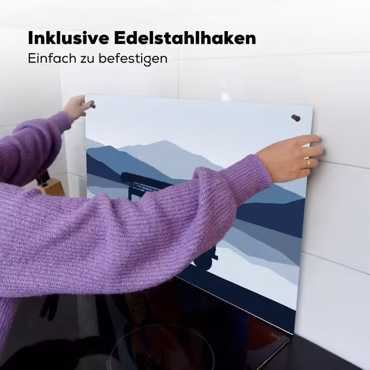 Auto - Meer - Bergen - Blauw Inductie beschemer met haakjes klein -ky-ophangen-de
