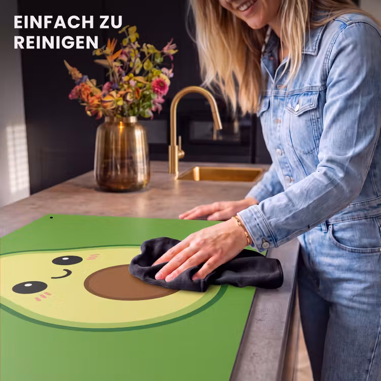 2-in-1 Herdabdeckplatte & Spritzschutz - Avocado - Grün - Verspielt - Avocado - Groen - Speels Inductie beschemer met haakjes klein