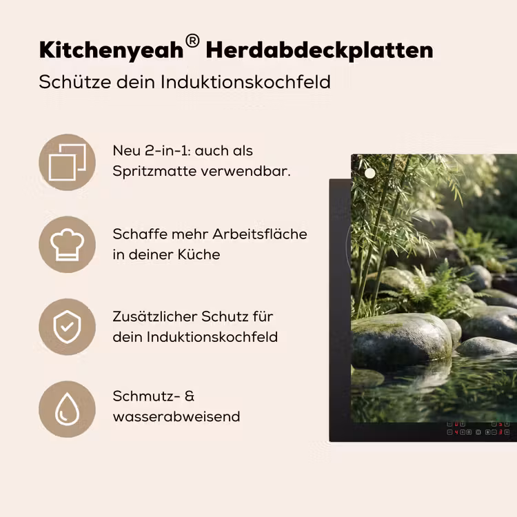 Beek - Waterval - Natuur - Groen Inductie beschemer met haakjes klein -ky-usp-de