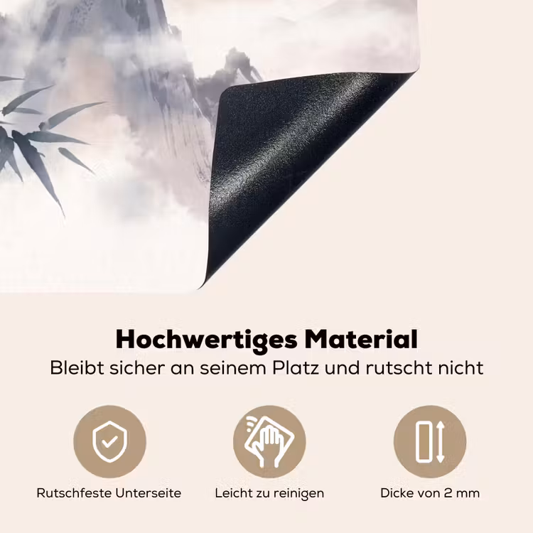 Bamboe - Azië - Grijs Inductie beschemer met haakjes klein -ky-onderkant-de