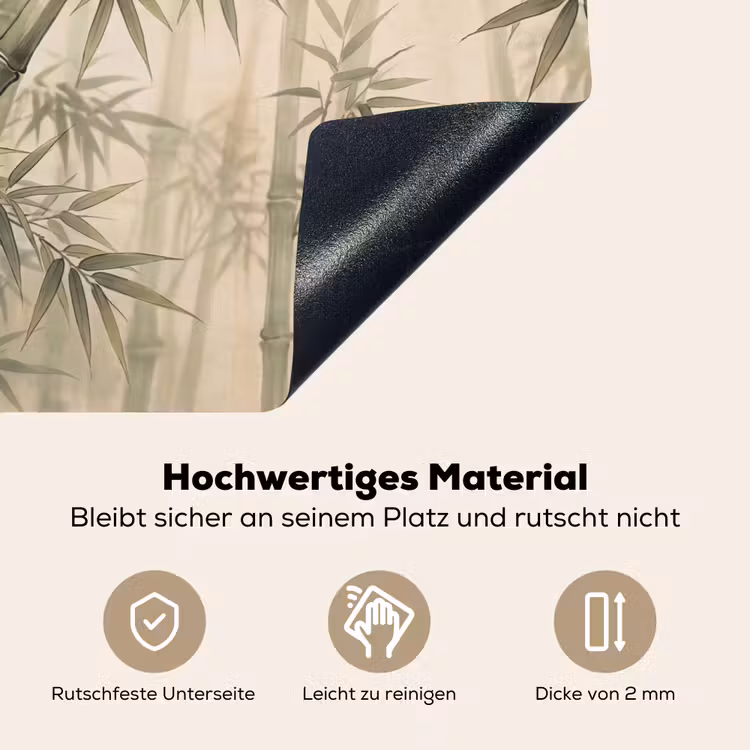 Bamboe - Bladeren - Aziatisch - Groen - Natuur Inductie beschemer met haakjes klein -ky-onderkant-de