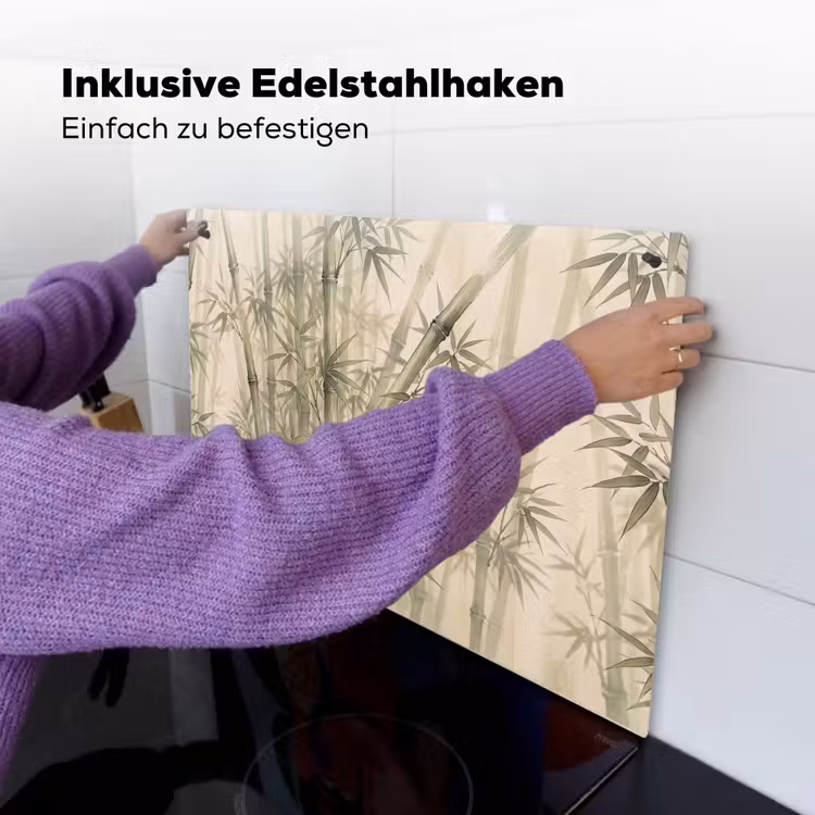 Bamboe - Bladeren - Aziatisch - Groen - Natuur Inductie beschemer met haakjes klein -ky-ophangen-de