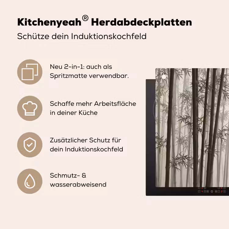 Bamboe - Bos - Mist - Natuur Inductie beschemer met haakjes klein -ky-usp-de