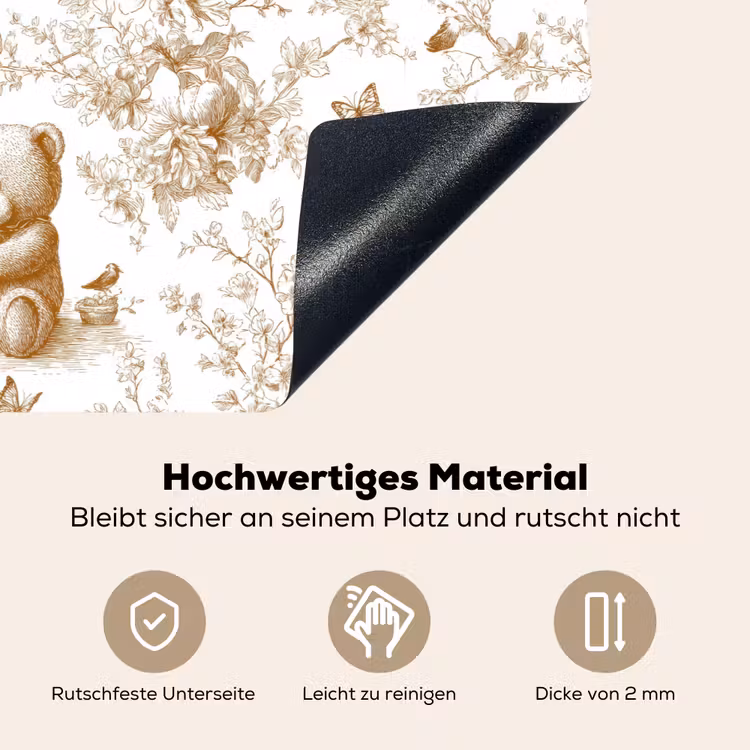 2-in-1 Herdabdeckplatte & Spritzschutz - Bär - Zeitlos - Braun - Beer - Tijdloos - Bruin Inductie beschemer met haakjes klein 777
