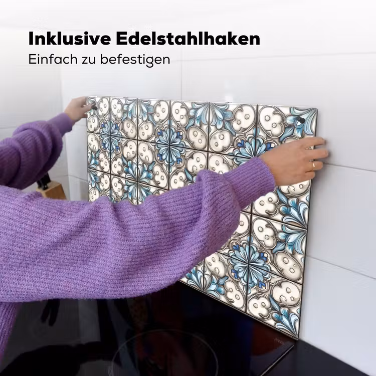 Barok - Tegel - Kleurrijk Inductie beschemer met haakjes klein 777 -ky-ophangen-de
