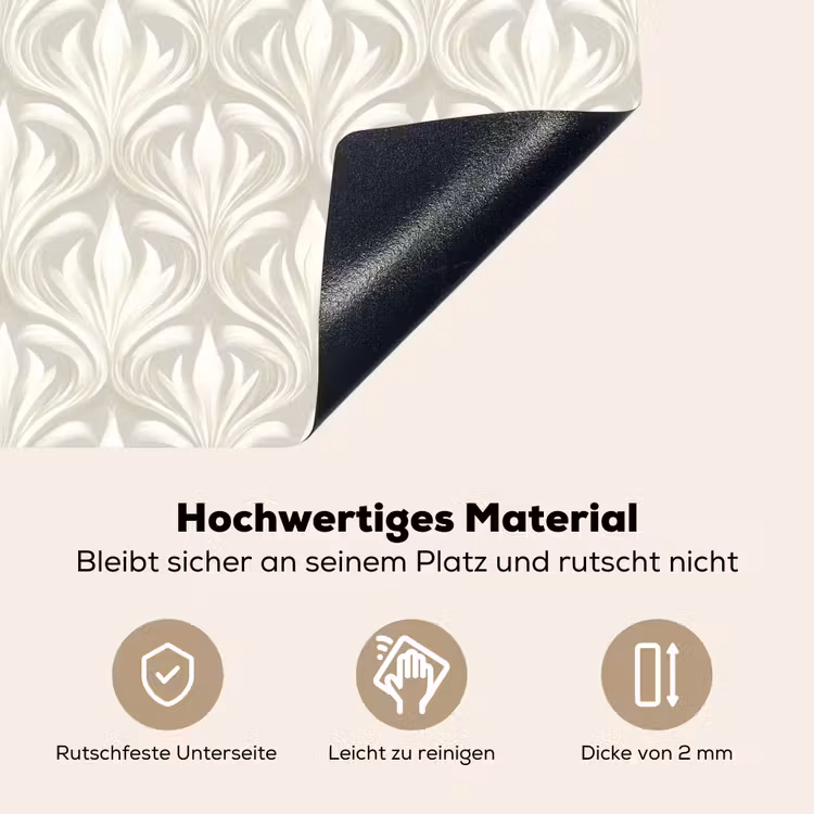 Barok - Patroon - Beige Inductie beschemer met haakjes klein 777 -ky-onderkant-de