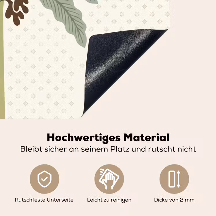 Boom - Bladeren - Groen - Decoratief - Beige Inductie beschemer met haakjes klein -ky-onderkant-de