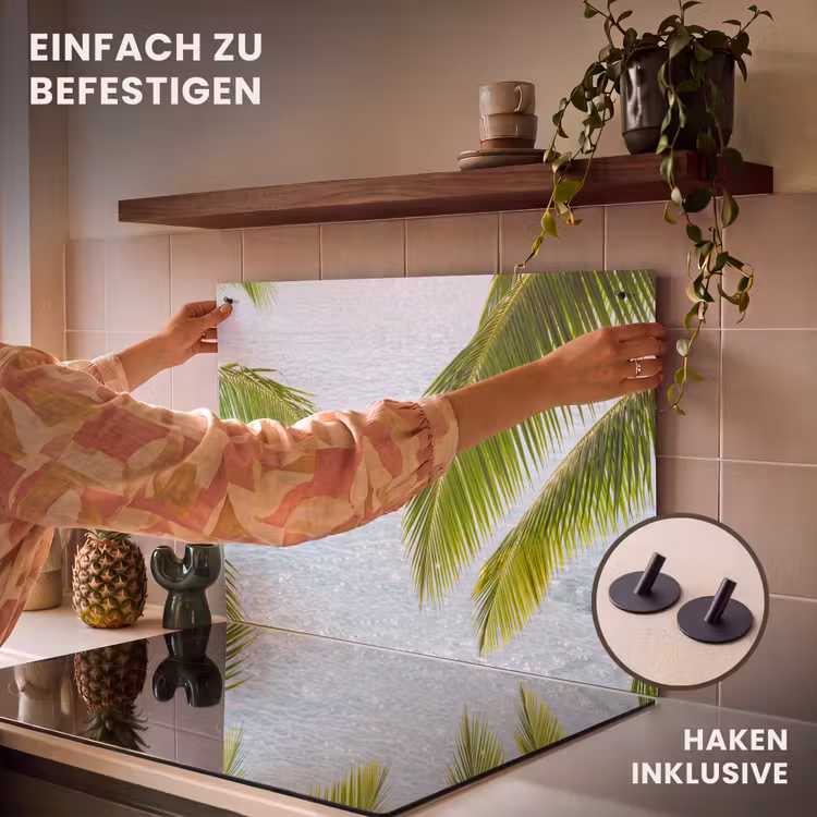 Boom - Bladeren - Water - Tropisch - Groen Inductie beschemer met haakjes klein -ky-ophangen-de