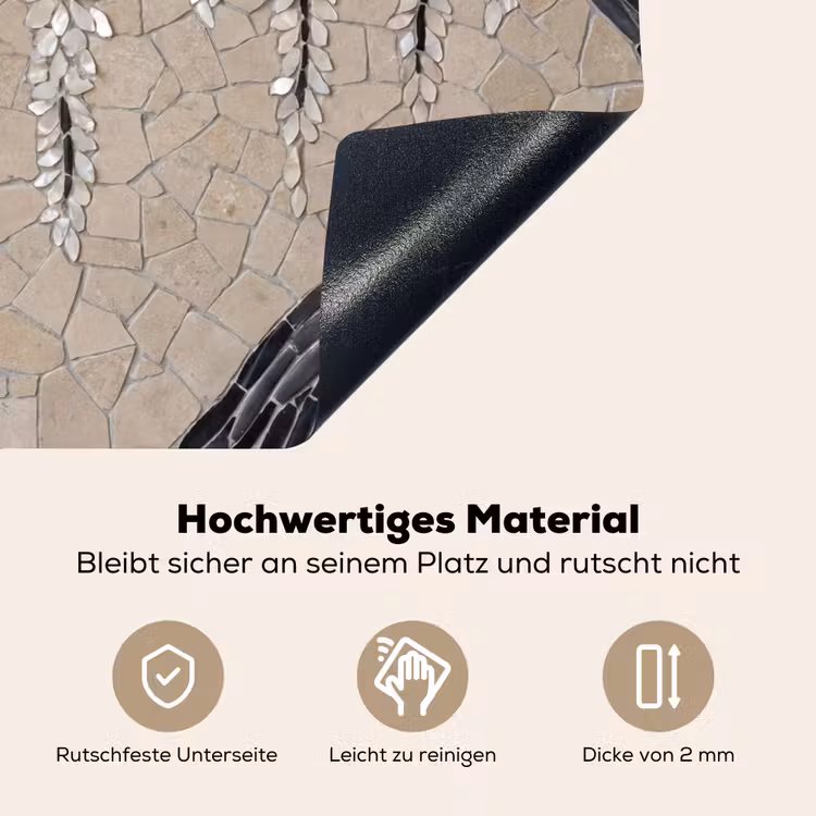 Boom - Bloemen - Mozaïek - Kunst - Wit Inductie beschemer met haakjes klein -ky-onderkant-de