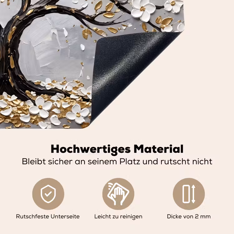 Boom - Bloemen - Natuur - Abstract - Wit Inductie beschemer met haakjes klein -ky-onderkant-de