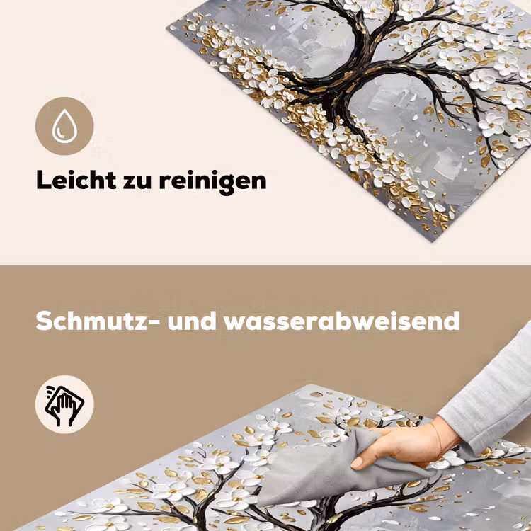 Boom - Bloemen - Natuur - Abstract - Wit Inductie beschemer met haakjes klein -ky-schoon-de