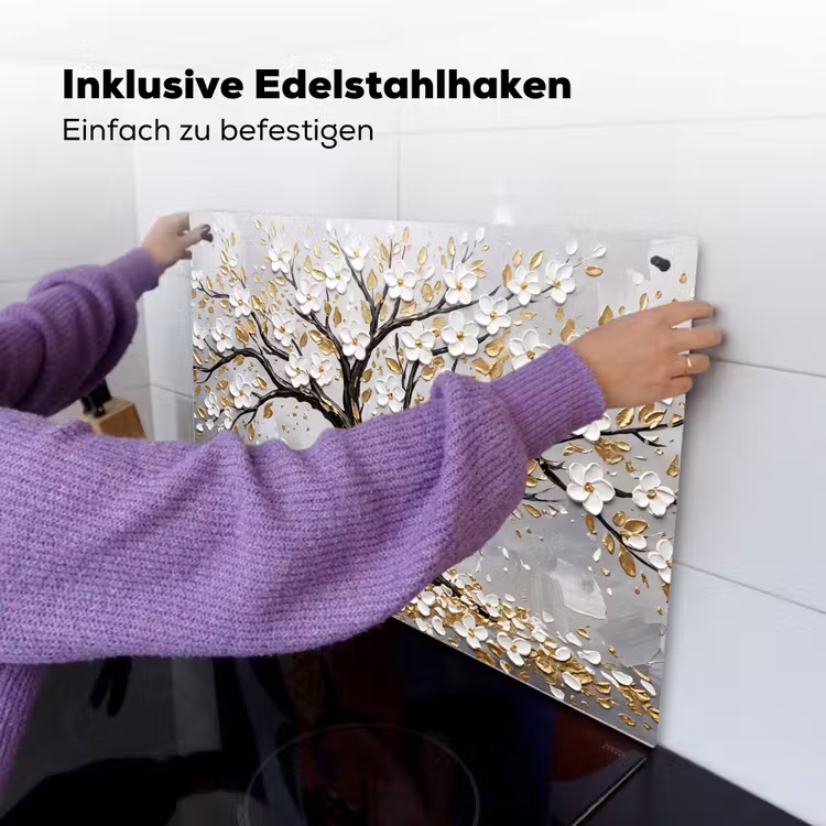 Boom - Bloemen - Natuur - Abstract - Wit Inductie beschemer met haakjes klein -ky-ophangen-de