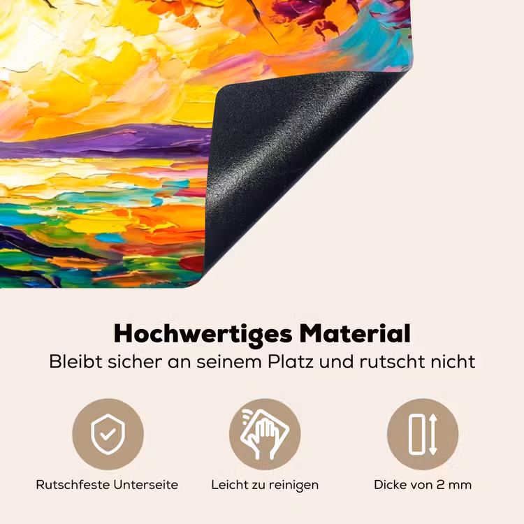 Boom - Landschap - Natuur - Abstract - Kleurrijk Inductie beschemer met haakjes klein -ky-onderkant-de