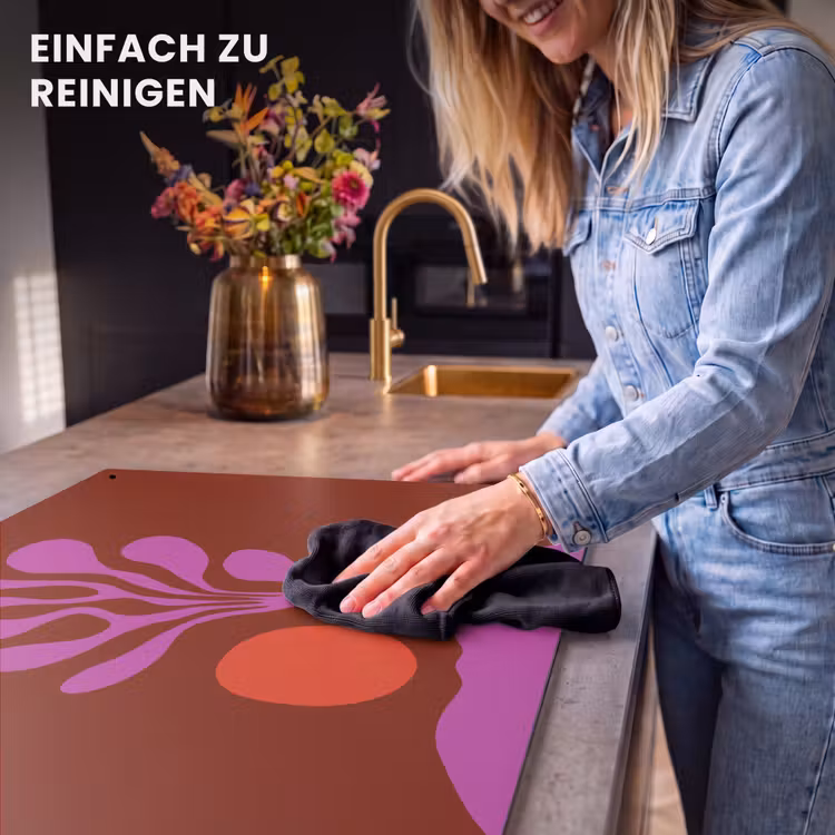 2-in-1 Herdabdeckplatte & Spritzschutz - Baum - Lila - Kreis - Fließend - Boom - Paars - Cirkel - Vloeiend Inductie beschemer met haakjes klein