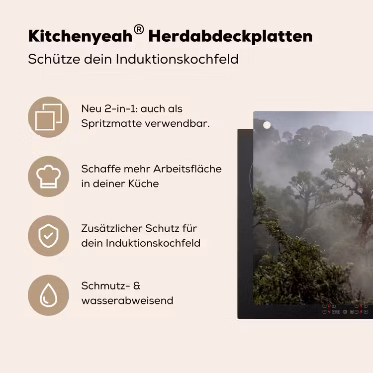 Boom - Mistig - Bos - Groen - Natuur Inductie beschemer met haakjes klein -ky-usp-de