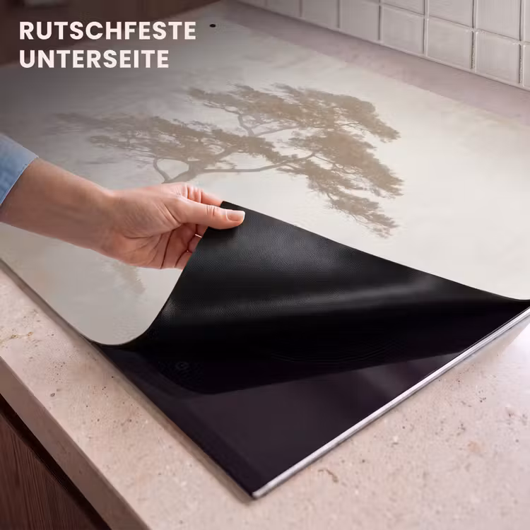 2-in-1 Herdabdeckplatte & Spritzschutz - Baum - Orientalischer Stil - Landschaft - Boom - Oosterse stijl - Landschap Inductie beschemer met haakjes klein