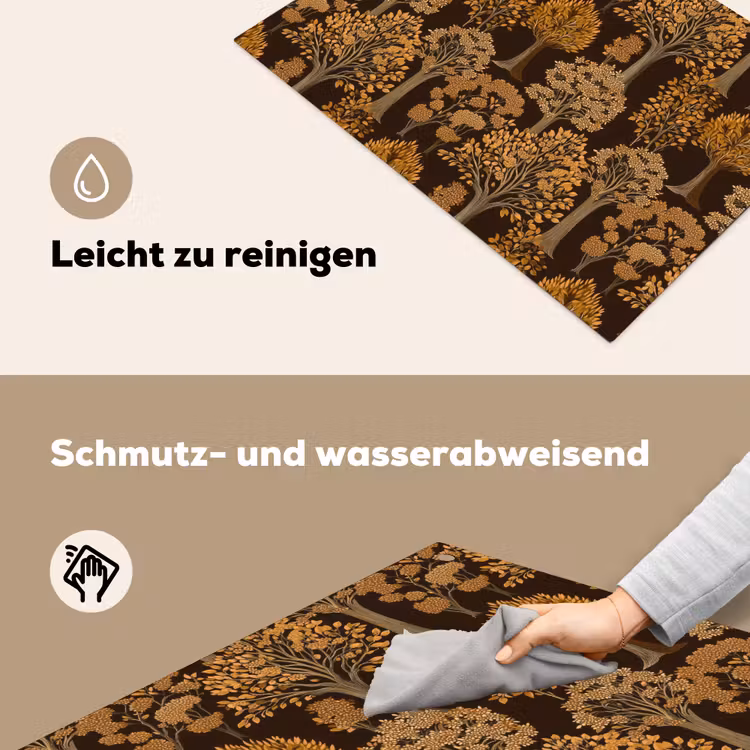 Bomen - Patroon - Bruin Inductie beschemer met haakjes klein 777 -ky-schoon-de