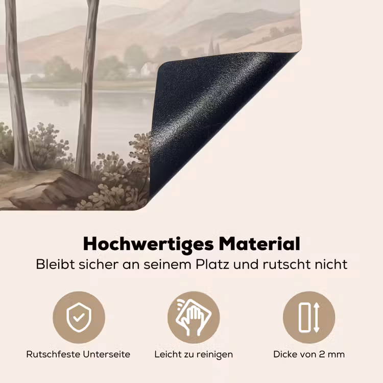 Bomen - Meer - Bergen - Illustratie Inductie beschemer met haakjes klein -ky-onderkant-de