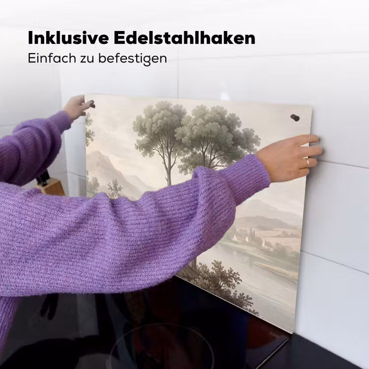 Bomen - Meer - Bergen - Illustratie Inductie beschemer met haakjes klein -ky-ophangen-de