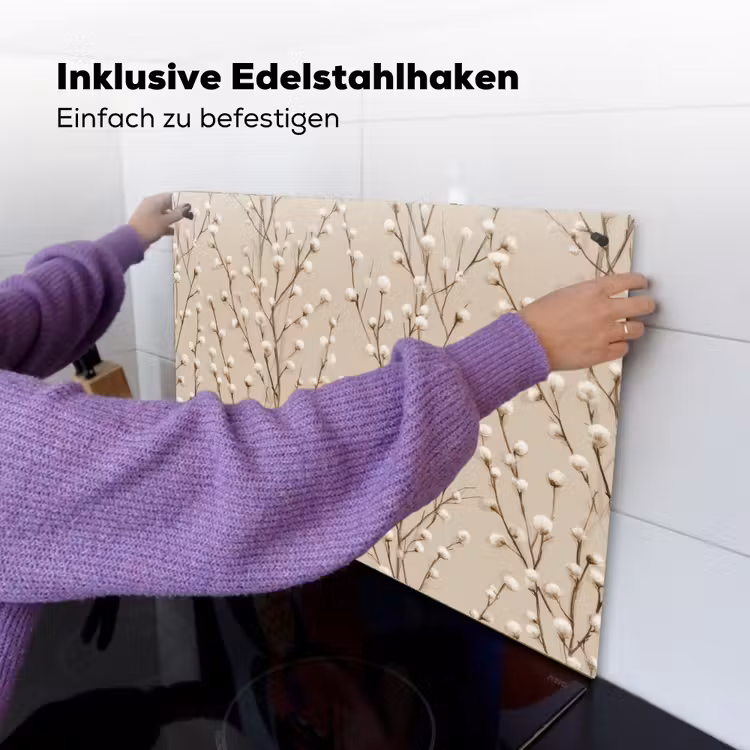 Katoen - Natuur - Taupe Inductie beschemer met haakjes klein 777 -ky-ophangen-de