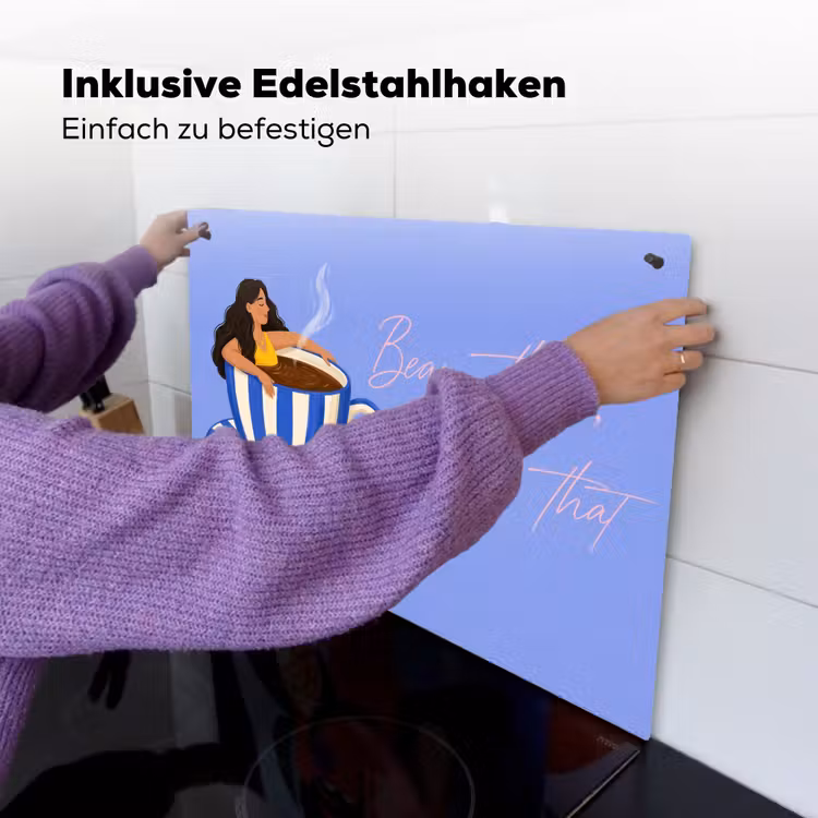 Mok - Koffie - Vrouw - Paars Inductie beschemer met haakjes klein -ky-ophangen-de