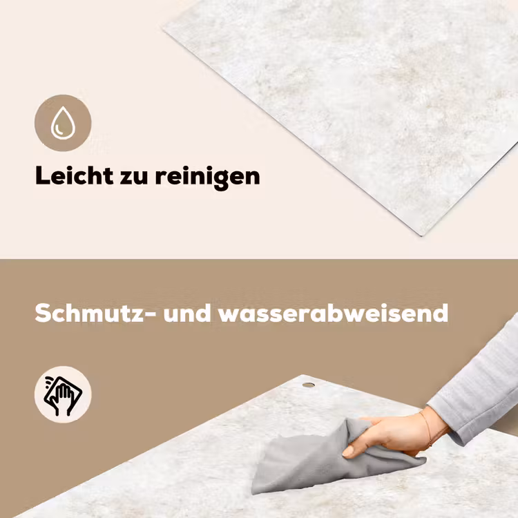 Beige - Marmer - Aders Inductie beschemer met haakjes klein 777 -ky-schoon-de