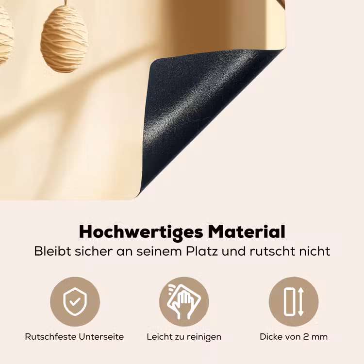 Beige - Paastak - Eieren Inductie beschemer met haakjes klein -ky-onderkant-de