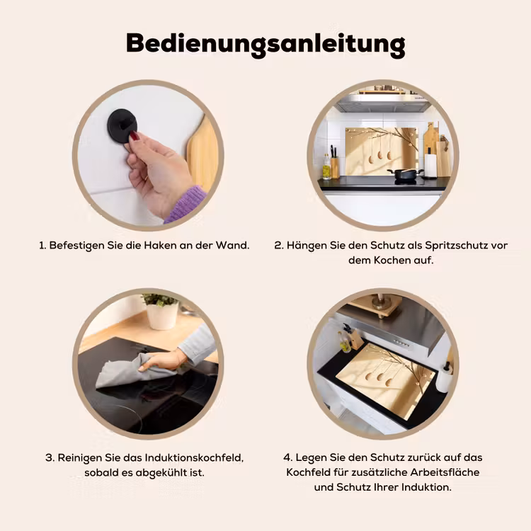 Beige - Paastak - Eieren Inductie beschemer met haakjes klein -ky-gebruik-de