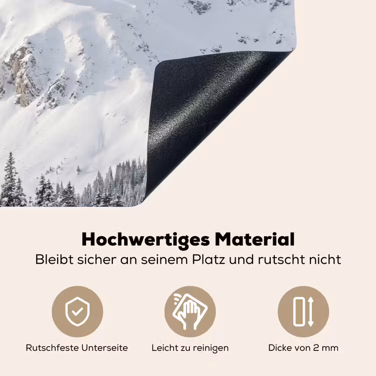 Berg - Sneeuw - Winter - Natuur - Wit Inductie beschemer met haakjes klein -ky-onderkant-de
