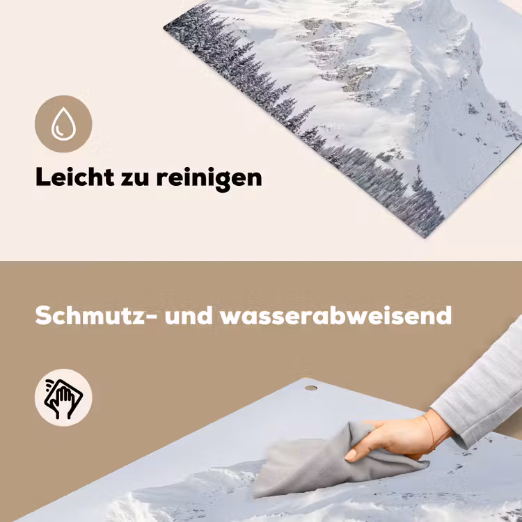 Berg - Sneeuw - Winter - Natuur - Wit Inductie beschemer met haakjes klein -ky-schoon-de