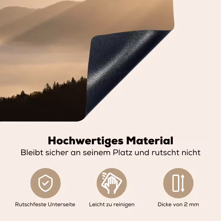 Bergen - Mist - Zonnestralen Inductie beschemer met haakjes klein -ky-onderkant-de