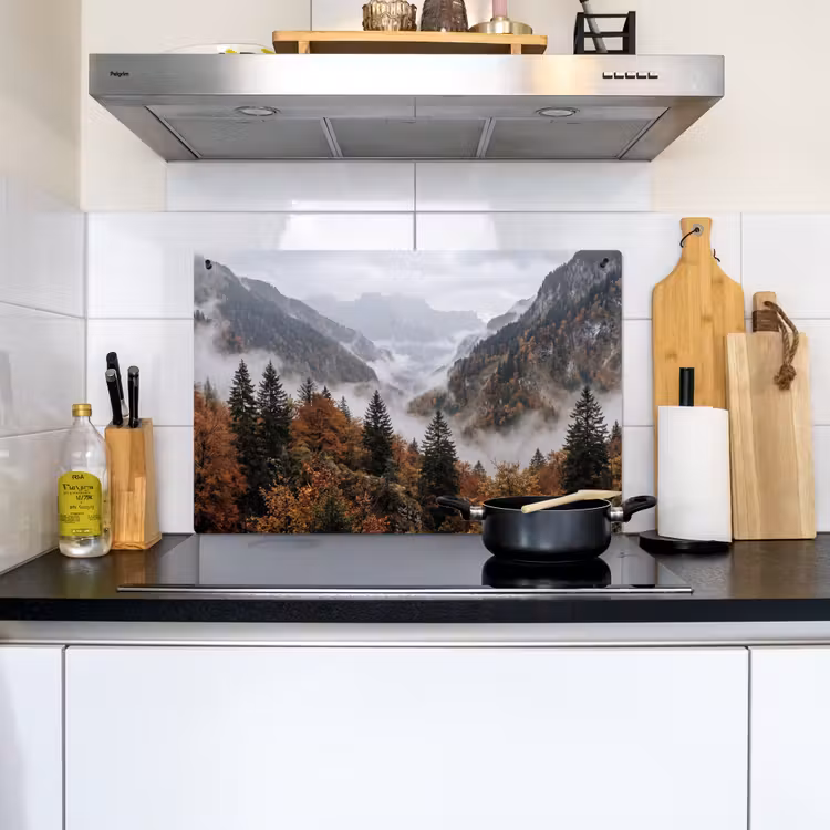 Bergen - Vallei - Mist - Herfst - Natuur Inductie beschemer met haakjes klein -sfeer2