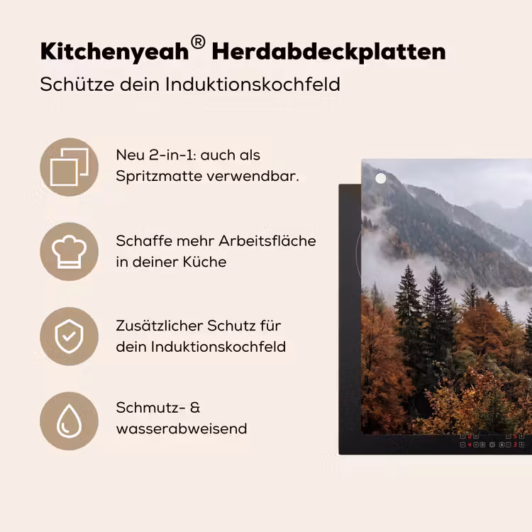 Bergen - Vallei - Mist - Herfst - Natuur Inductie beschemer met haakjes klein -ky-usp-de