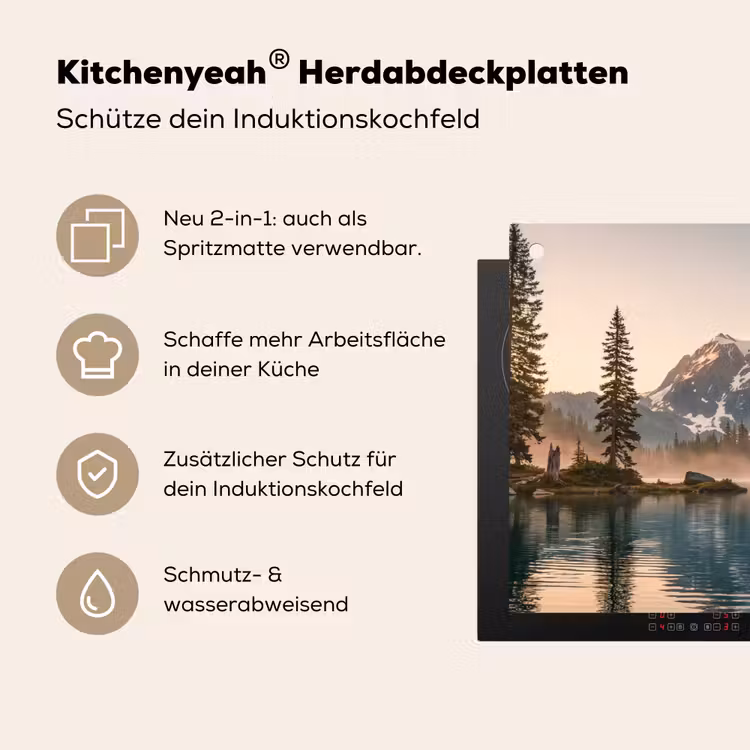 Bergen - Water - Bomen Inductie beschemer met haakjes klein -ky-usp-de