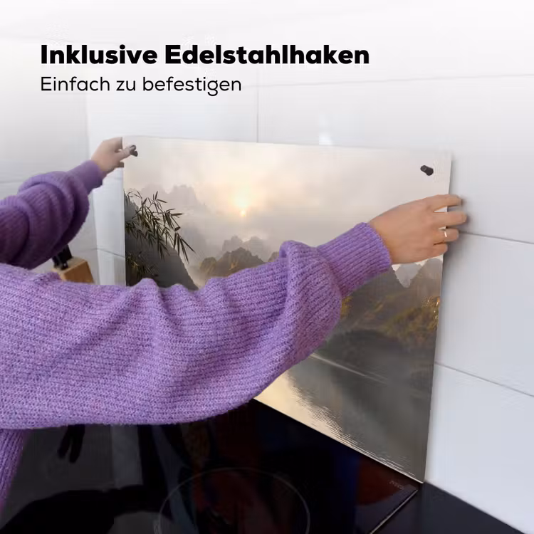 Bergen - Water - Mist - Natuur - Landschap Inductie beschemer met haakjes klein -ky-ophangen-de