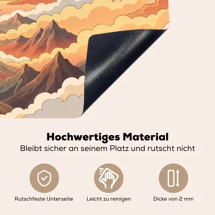 Bergen - Wolken - Natuur - Zonsopgang - Oranje Inductie beschemer met haakjes klein -ky-onderkant-de