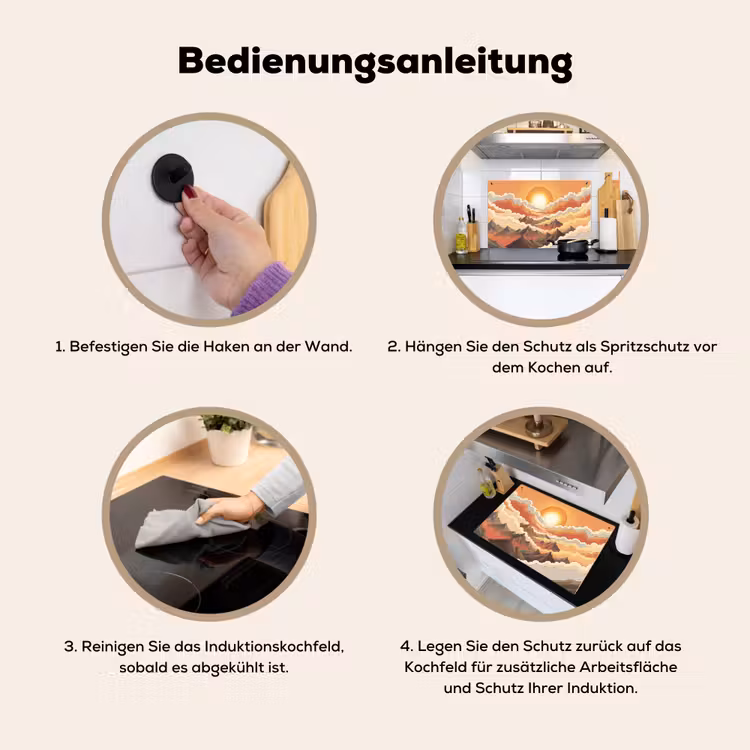 Bergen - Wolken - Natuur - Zonsopgang - Oranje Inductie beschemer met haakjes klein -ky-gebruik-de