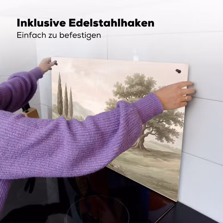 Heuvellandschap - Bomen - Natuur - Groen Inductie beschemer met haakjes klein -ky-ophangen-de