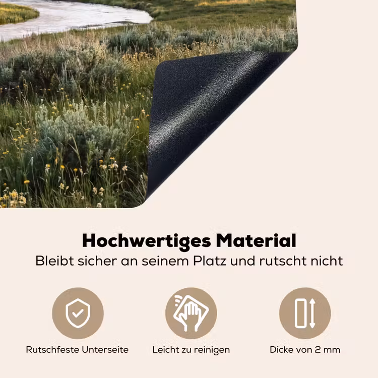 Berglandschap - Rivier - Bos Inductie beschemer met haakjes klein -ky-onderkant-de