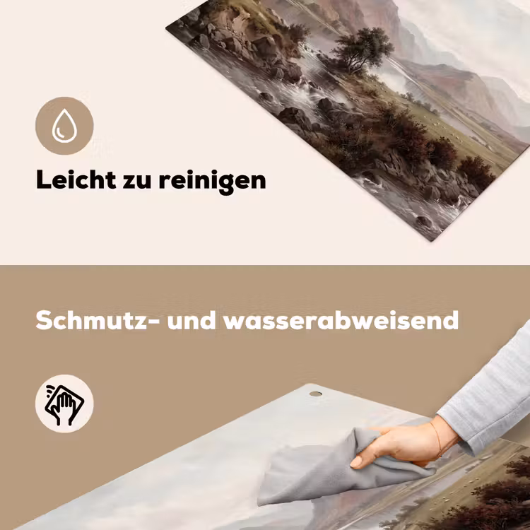 Berglandschap - Meer - Bergen - Vallei - Klassiek Inductie beschemer met haakjes klein -ky-schoon-de